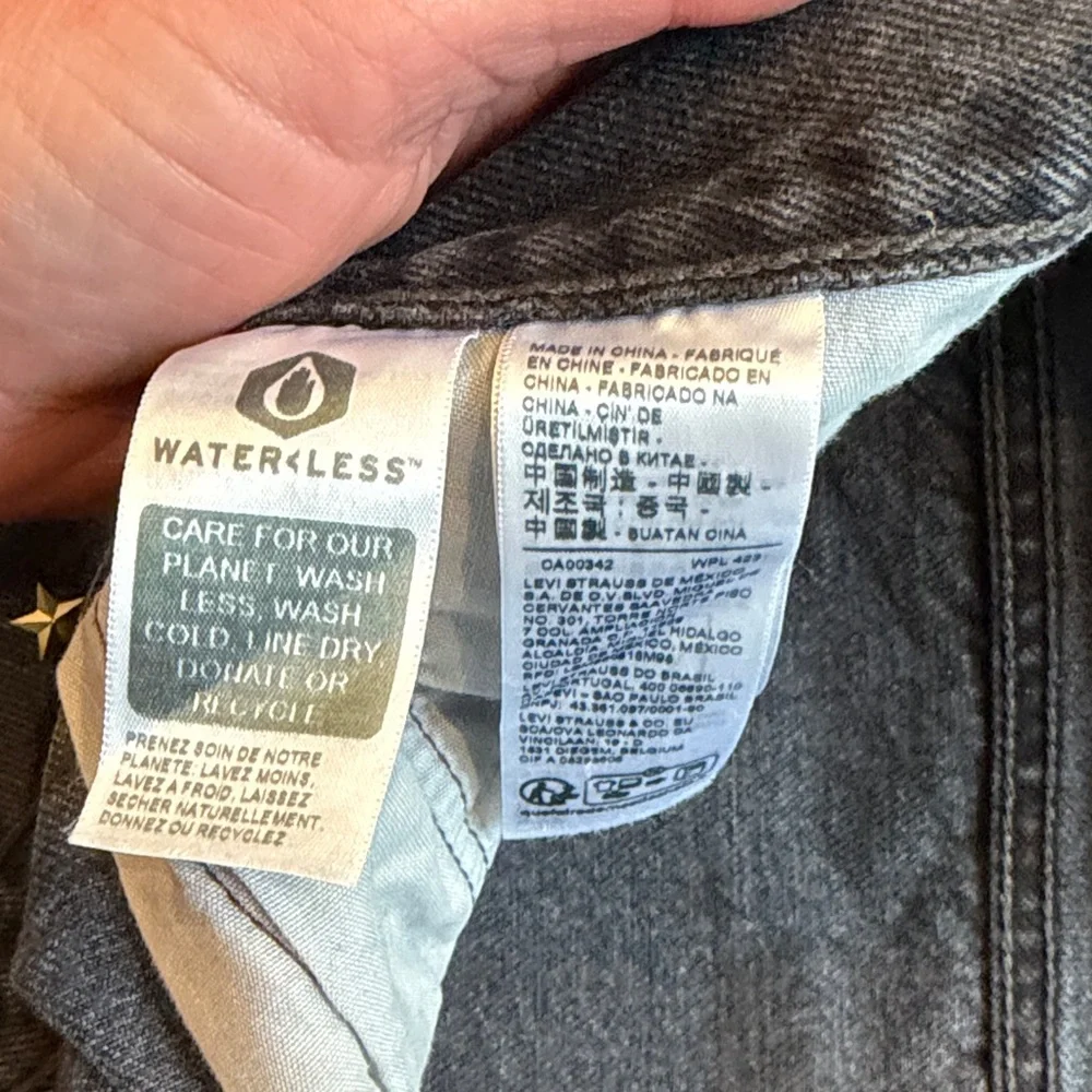 Levi’s Premium 501 28” x 30” Long Embellished Gray Jeans C11-098